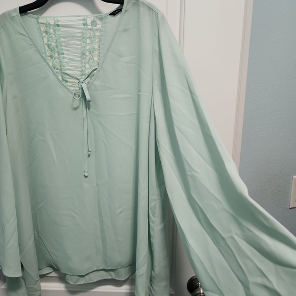 Zac & Rachel mint green top, sz XL - Picture 4 of 6